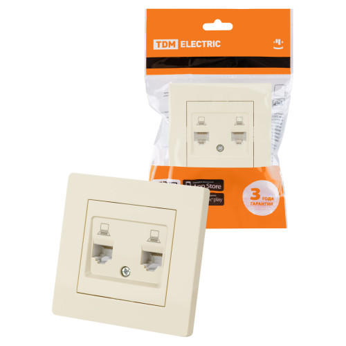 Розетка компьютерная двойная RJ45 сл. кость 