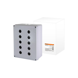 Корпус КП205 для кнопок, 10 мест, белый, IP65 TDM