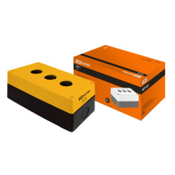Корпус КП103 для кнопок, 3 места, желтый, IP54 TDM