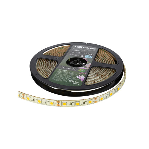 Лента светодиодная SMD5050-60 LED/м-IP65-12 В-14,4 Вт/м-4000 К (5 м) блистер TDM