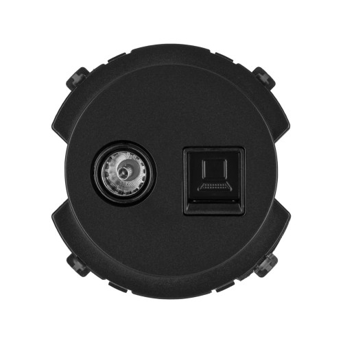 Розетка компьютерная RJ45 + TV розетка оконечная агат, 