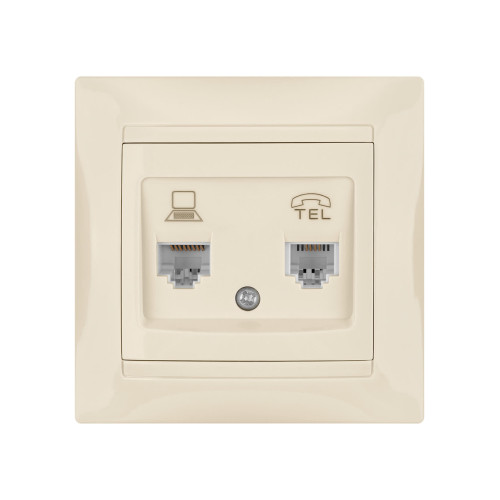 Розетка телефонная RJ11 + компьютерная RJ45 сл. кость 