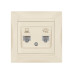 Розетка телефонная RJ11 + компьютерная RJ45 сл. кость 