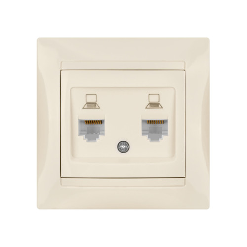 Розетка компьютерная двойная RJ45 сл. кость  