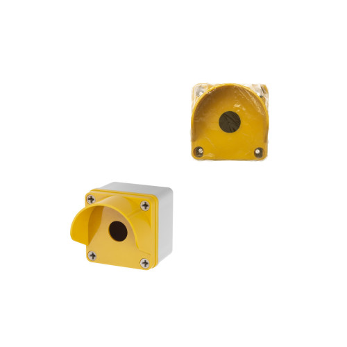 Корпус КП101 c козырьком для кнопок, 1 место, ABS желтый, IP66 TDM