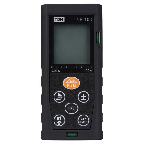 Лазерная рулетка ЛР-100, дальность 100 м, точность 2 мм, подсветка, IP54, 2хAAA, “Алмаз” TDM