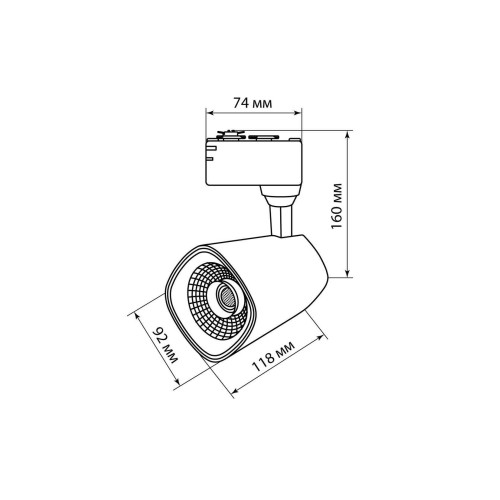 Светильник трековый однофазный LED TRL-02-045-NW 45 Вт, 24°, 4000 К, 90 Ra, белый, TDM