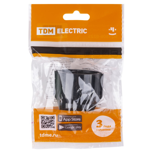 Кабельная розетка рифленая 2П+З 16А 250B черная TDM