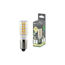 Лампа светодиодная Е14-5 Вт-230 В-3000 К, SMD, 16x54 мм TDM