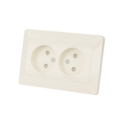 Розетка двойная 2П с защ. шт. 10А 250В сл. кость