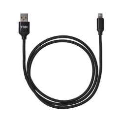 Дата-кабель, ДК 7, USB - micro USB, 1 м, тканевая оплетка, черный, TDM