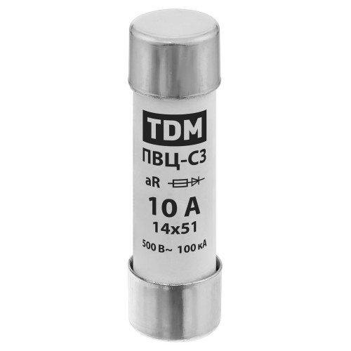 Плавкая вставка ПВЦ-С3 14х51 aR (быстродействующая) 10А TDM