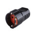 Кабельная розетка рифленая 2П+З 16А 250B черная TDM