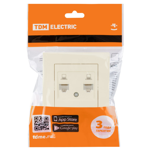 Розетка компьютерная двойная RJ45 сл. кость 