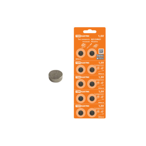 Элемент питания AG1/LR621 Alkaline 1,5V BP-10 TDM