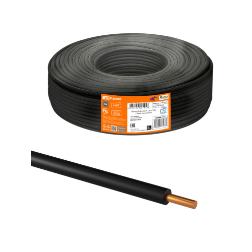 Провод ПуВнг(А)-LS 1х6,0 ГОСТ (100м), черный TDM