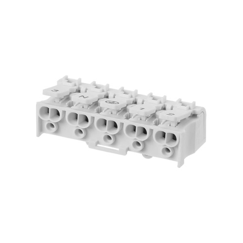 Клемма пружинная соединительная КСПн5-3L+N+PE, 16 A, с монтажной ножкой TDM