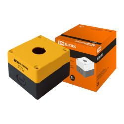 Корпус КП101 для кнопок, 1 место, желтый, IP54 TDM