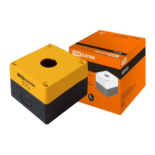 Корпус КП101 для кнопок, 1 место, желтый, IP54 TDM