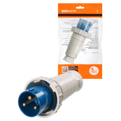 Вилка 033 2Р+РЕ 63А 220В IP54 TDM