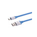 Дата-кабель, ДК 17, USB - USB Type-C, 1 м, силиконовая оплетка, голубой, TDM