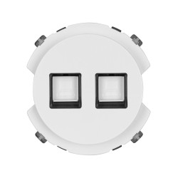Розетка компьютерная двойная RJ45 белая,