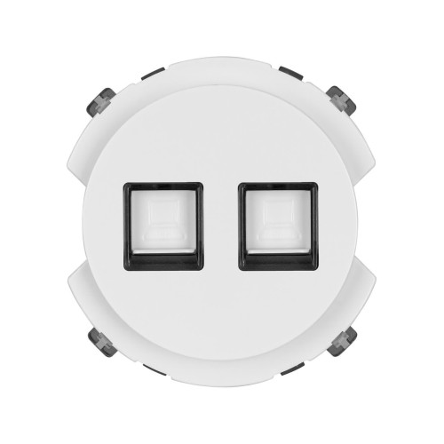 Розетка компьютерная двойная RJ45 белая, 