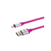 Дата-кабель, ДК 21, USB - Lightning, 1 м, силиконовая оплетка, розовый, TDM
