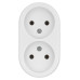 Розетка двойная 2П открытой установки IP20 10А белая 