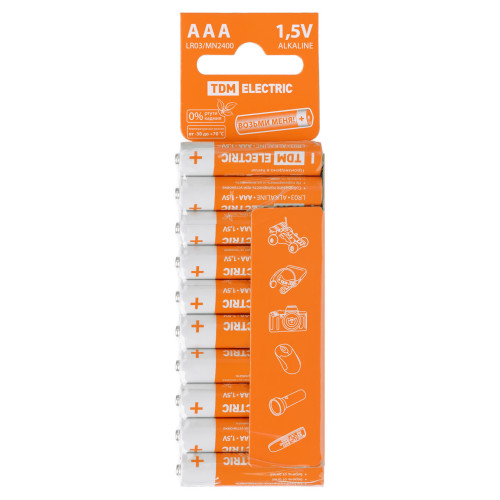 Элемент питания LR03 AAA Alkaline 1,5V SC-10 TDM