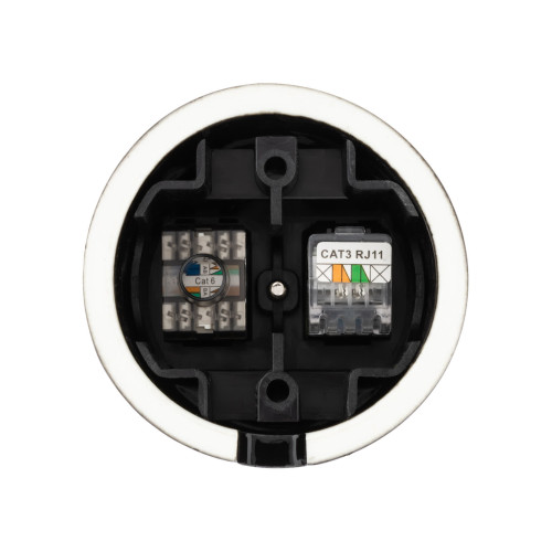 Розетка телефонная RJ11 + компьютерная RJ45 черная «Болонь» TDM