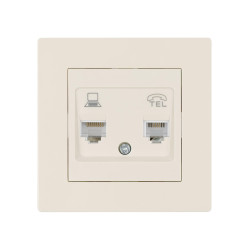 Розетка телефонная RJ11 + компьютерная RJ45 сл. кость