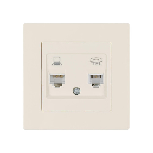 Розетка телефонная RJ11 + компьютерная RJ45 сл. кость 