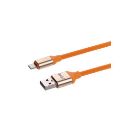 Дата-кабель, ДК 15, USB - Lightning, 1 м, силиконовая оплетка, оранжевый, TDM