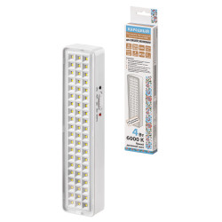 Светильник светодиодный аккумуляторный СБА 60 LED, DC, Li-ion 3,7 В 1,5 А*ч, 3-5 ч,пластик, Народный