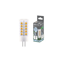 Лампа светодиодная G4-3 Вт-AC/DC 12 В-4000 К, SMD, 16x43 мм TDM