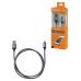 Дата-кабель, ДК 12, USB - Lightning, 1 м, тканевая оплетка, серый, TDM
