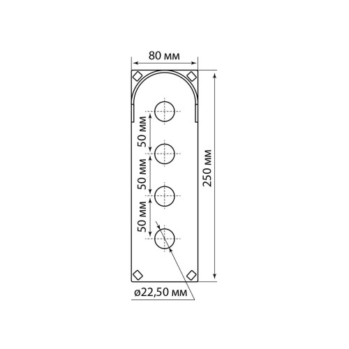 Корпус КП104 c козырьком для кнопок, 4 места, ABS желтый, IP66 TDM