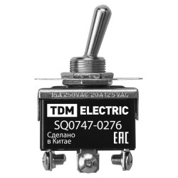 Переключатель-тумблер KN3C-223AAH 2P 250В AC/DC 15А (6c) ON-OFF-ON без фиксации TDM
