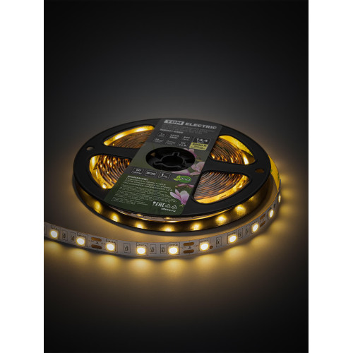Лента светодиодная SMD5050-60 LED/м-IP20-12 В-14,4 Вт/м-3000 К (5 м) блистер TDM