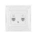 Розетка телефонная RJ11 + компьютерная RJ45 белая 