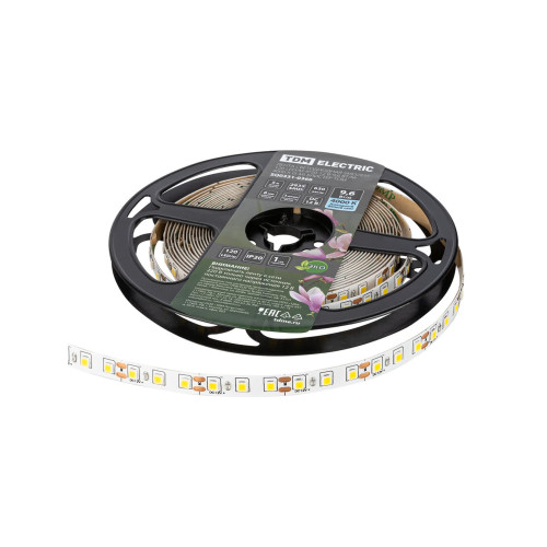 Лента светодиодная SMD2835-120 LED/м-IP20-12 В-9,6 Вт/м-4000 К (5 м) блистер TDM
