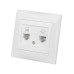 Розетка телефонная RJ11 + компьютерная RJ45 белая 
