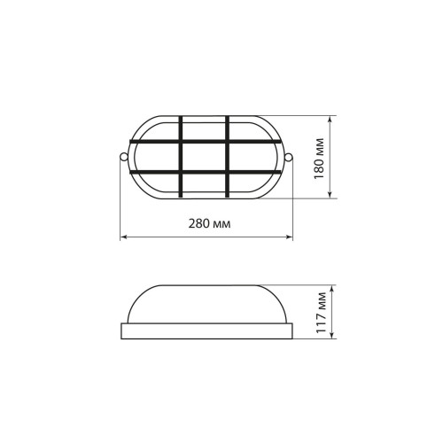 Светильник НПБ1202 белый/овал с реш. 100Вт IP54 TDM