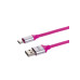Дата-кабель, ДК 20, USB - USB Type-C, 1 м, силиконовая оплетка, розовый, TDM