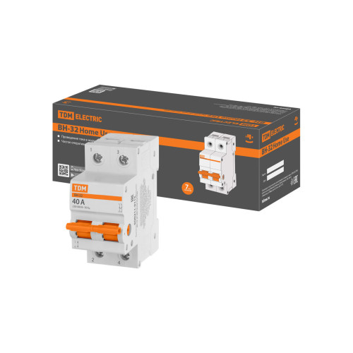 Выключатель нагрузки (мини-рубильник) ВН-32 2P 40A Home Use TDM