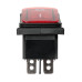 Выключатель клавишный KCD4-201N/HS 250В AC/DC, 2P, 15А, (4с), ON-OFF, черный корпус, красная клавиша с LED подсветкой, IP54 TDM