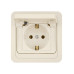 Розетка с крышкой 2П+З 16А IP44 сл. кость 