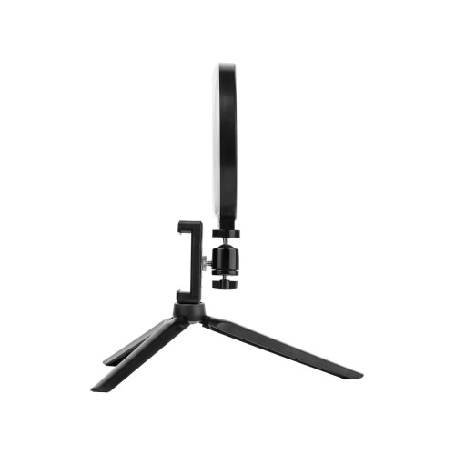 Лампа кольцевая светодиодная 16 см, 6 Вт, 2700-6400 К, штатив наст., диммер, USB, TDM