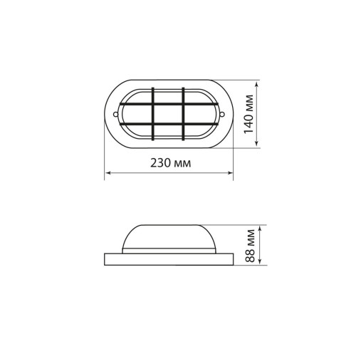 Светильник НПБ1402 сосна овал с реш. 60Вт IP54 TDM